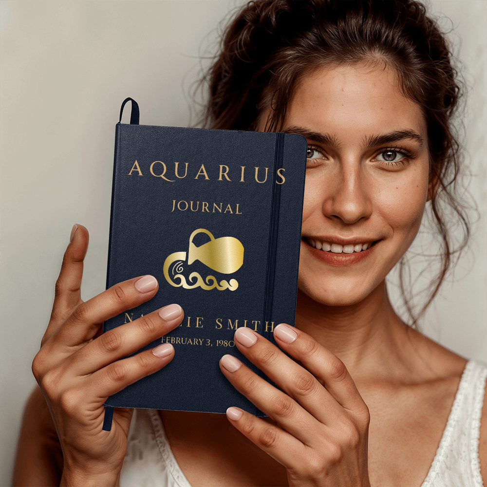 Aquarius Personalized Journal – Reflection & Self-Discovery Notebook