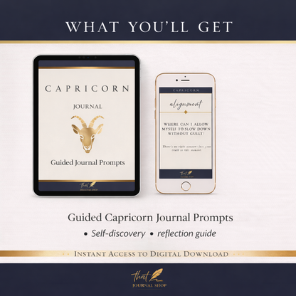 Capricorn Guided Journal Prompts – Digital Download for Self-Reflection & Growth