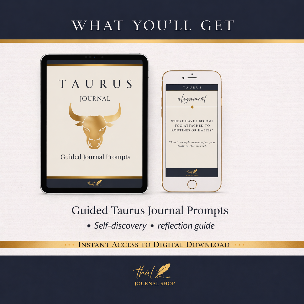 Taurus Guided Journal Prompts – Digital Download for Self-Reflection & Growth