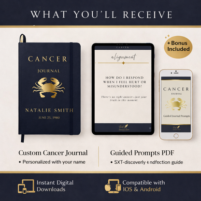 Cancer Personalized Growth Journal with Guided Digital Prompts