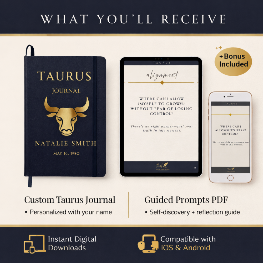 Taurus Personalized Growth Journal with Guided Digital Prompts