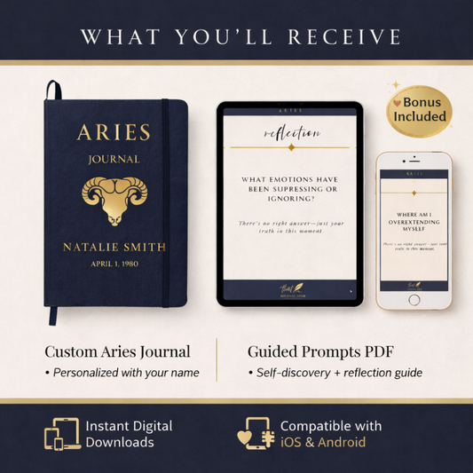 Aries Personalized Growth Journal with Guided Digital Prompts