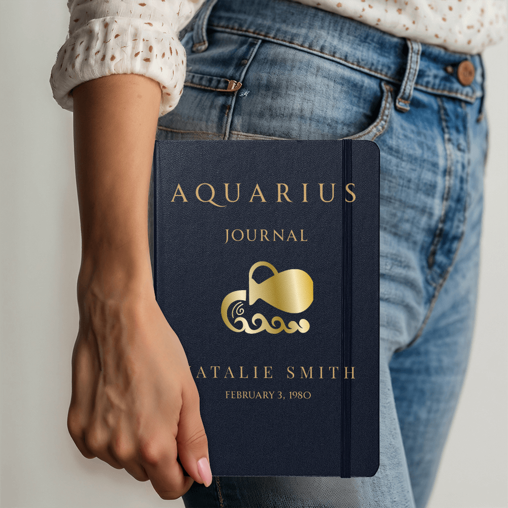 Aquarius Personalized Journal – Reflection & Self-Discovery Notebook