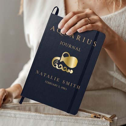 Aquarius Personalized Journal – Reflection & Self-Discovery Notebook
